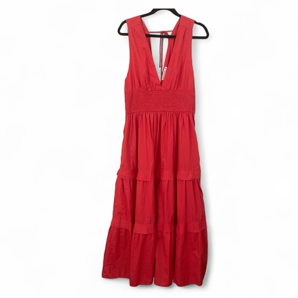 Abercrombie and Fitch Smocked Waist Tiered Midi / Maxi Dress Size LT